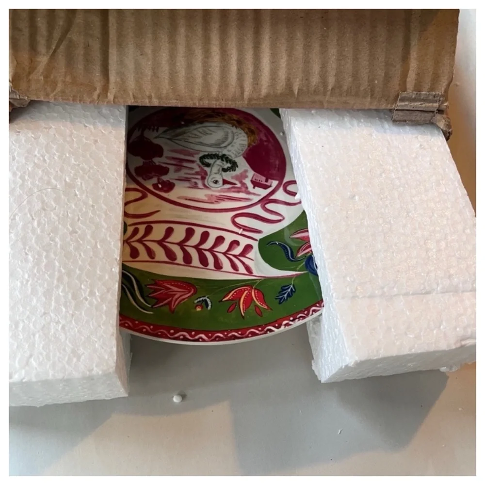NIB Anthropologie Emily Maude 12 Days of Christmas 6 Geese Laying Dessert Plate